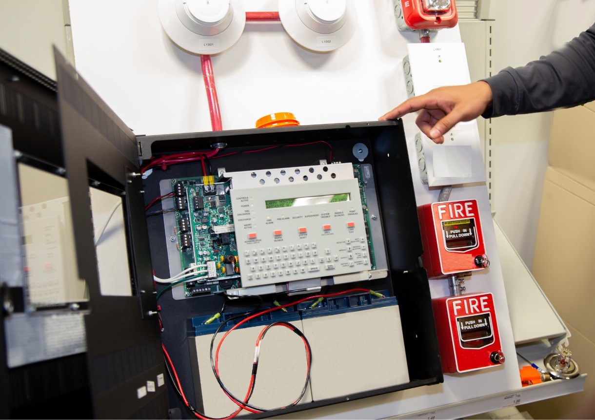 A control panel for a fire-stopping system in Illinois