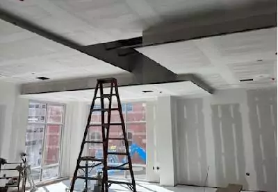A commercial contracting job is seen in progress. Mid-Illinois performs interior contracting in Bloomington IL.